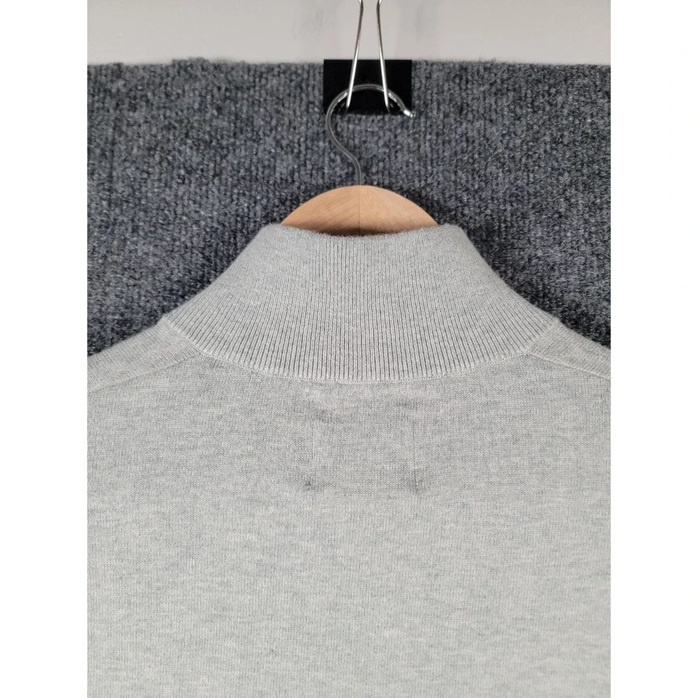 Eddie Bauer 1/4 Zip Pullover Sweater Mens Small Gray Merino Wool Blend NWT $70